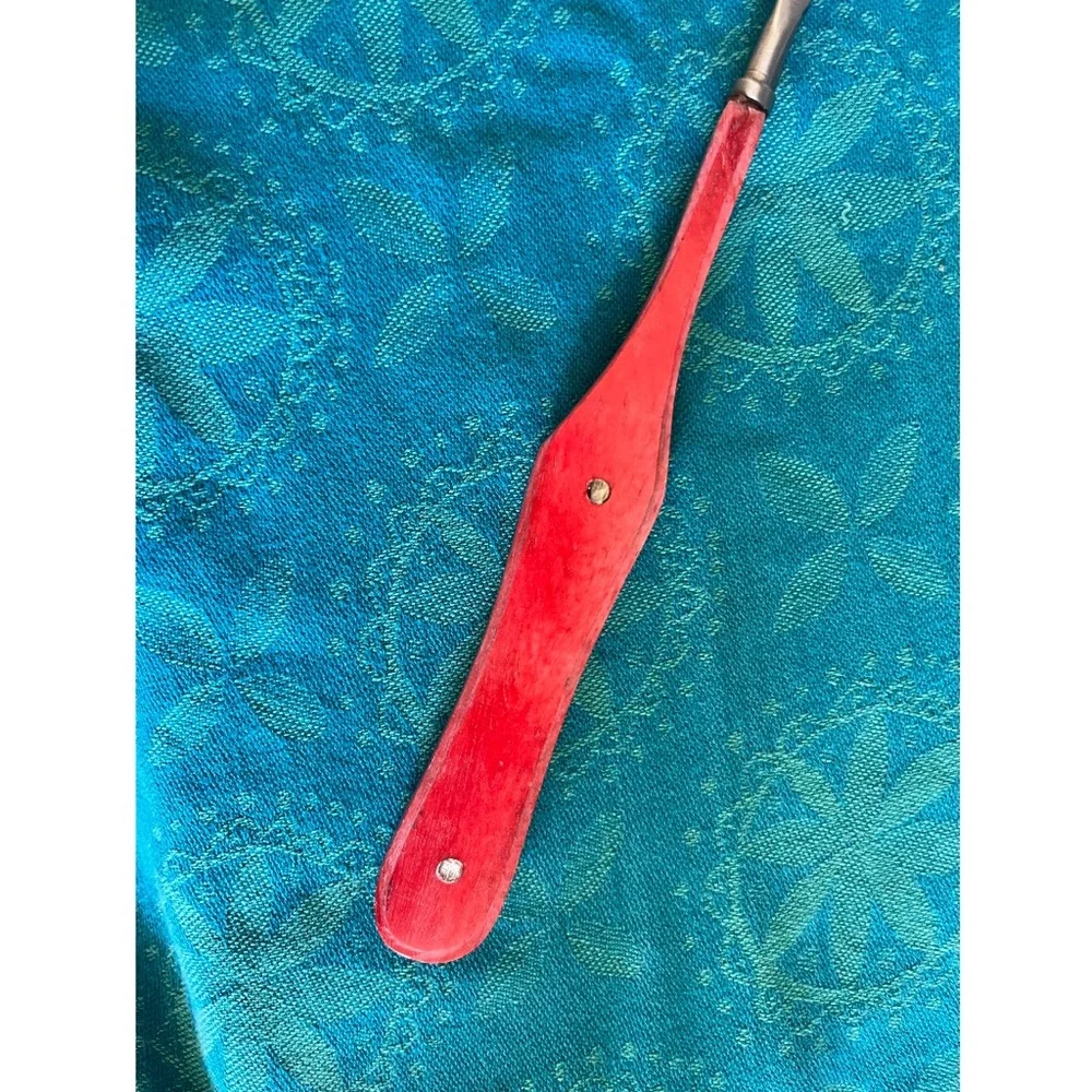 Anthropologie Laine Salad Server Set Etched Floral Pink Bone Handle discontinued